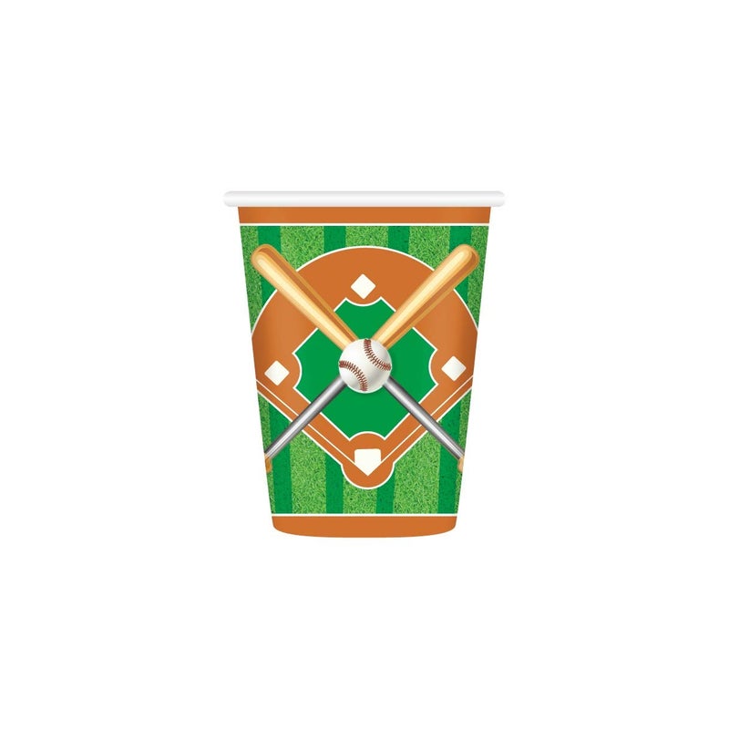 Oojami 120 pc Complete Party Pack Baseball 9" Dinner Paper Plates 7" Dessert Paper Plates 9 oz Cups 3 Ply Napkins Baseball Party Theme - Image 5